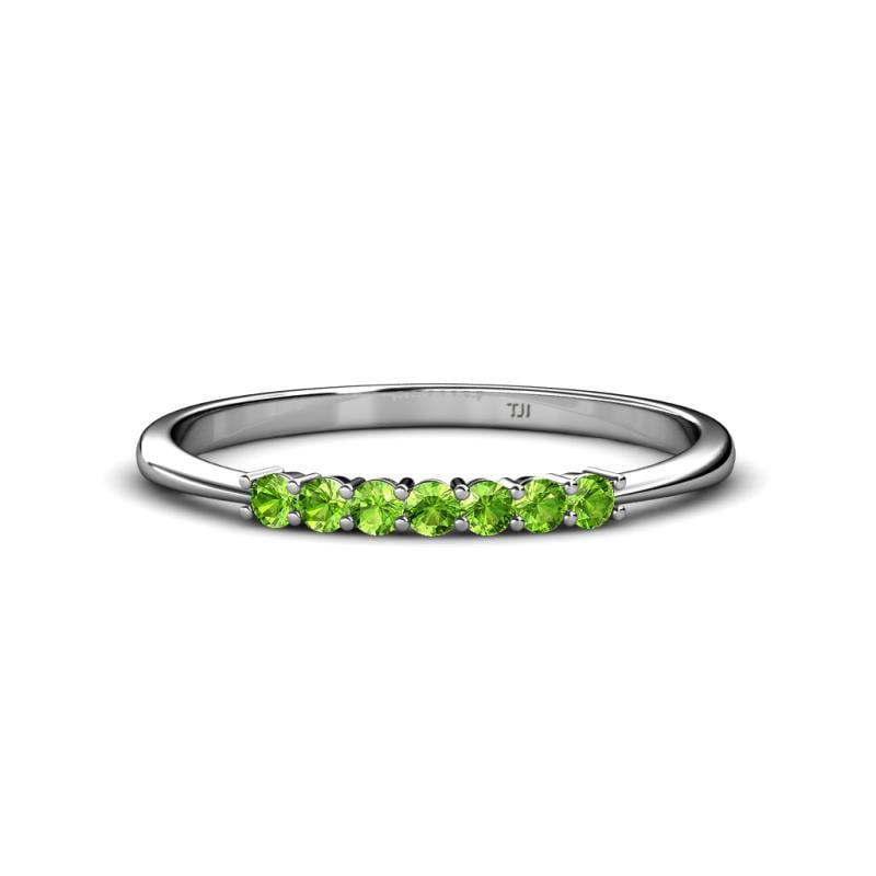 Reina 2.00 mm Peridot 7 Stone Wedding Band 