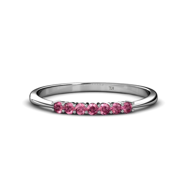 Reina 2.00 mm Pink Tourmaline 7 Stone Wedding Band 