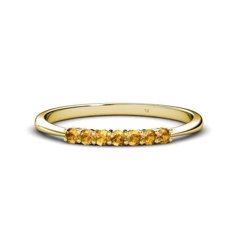 Reina 2.30 mm Citrine 7 Stone Wedding Band 