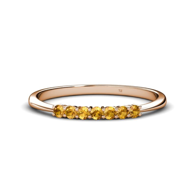 Reina 2.30 mm Citrine 7 Stone Wedding Band 