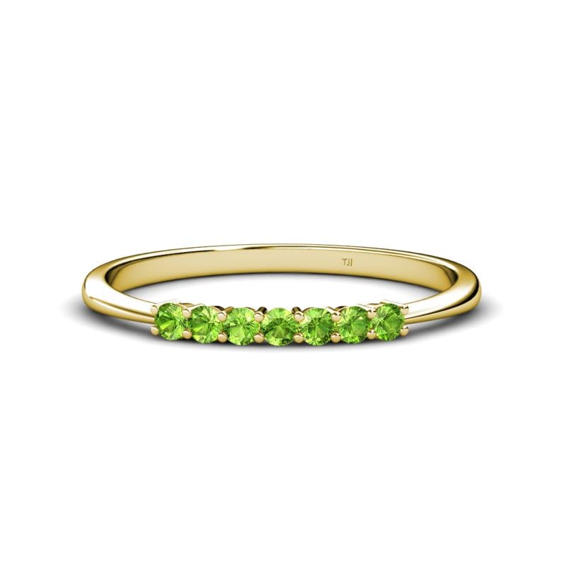 Reina 2.30 mm Peridot 7 Stone Wedding Band 