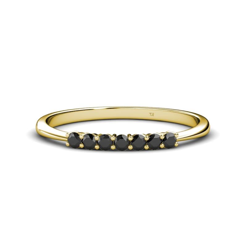 Reina 2.30 mm Black Diamond 7 Stone Wedding Band 