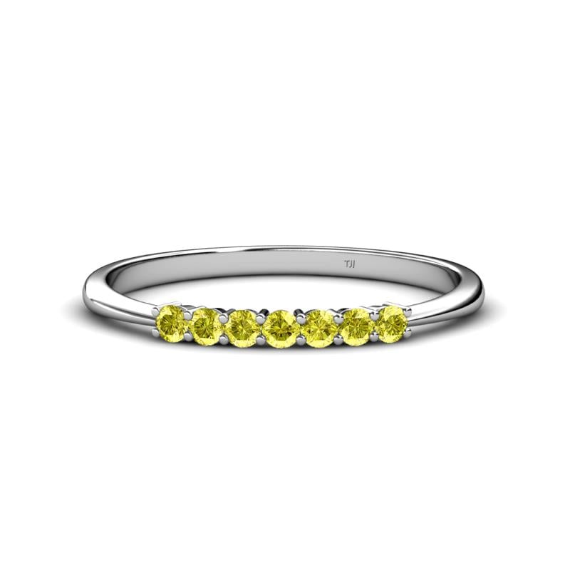 Reina 2.30 mm Yellow Diamond 7 Stone Wedding Band 