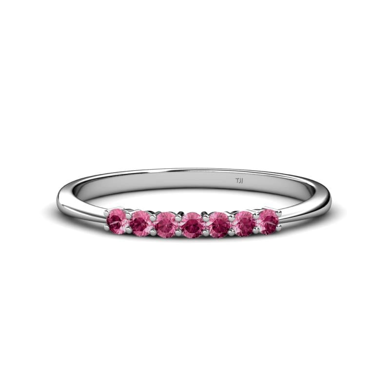 Reina 2.30 mm Pink Tourmaline 7 Stone Wedding Band 