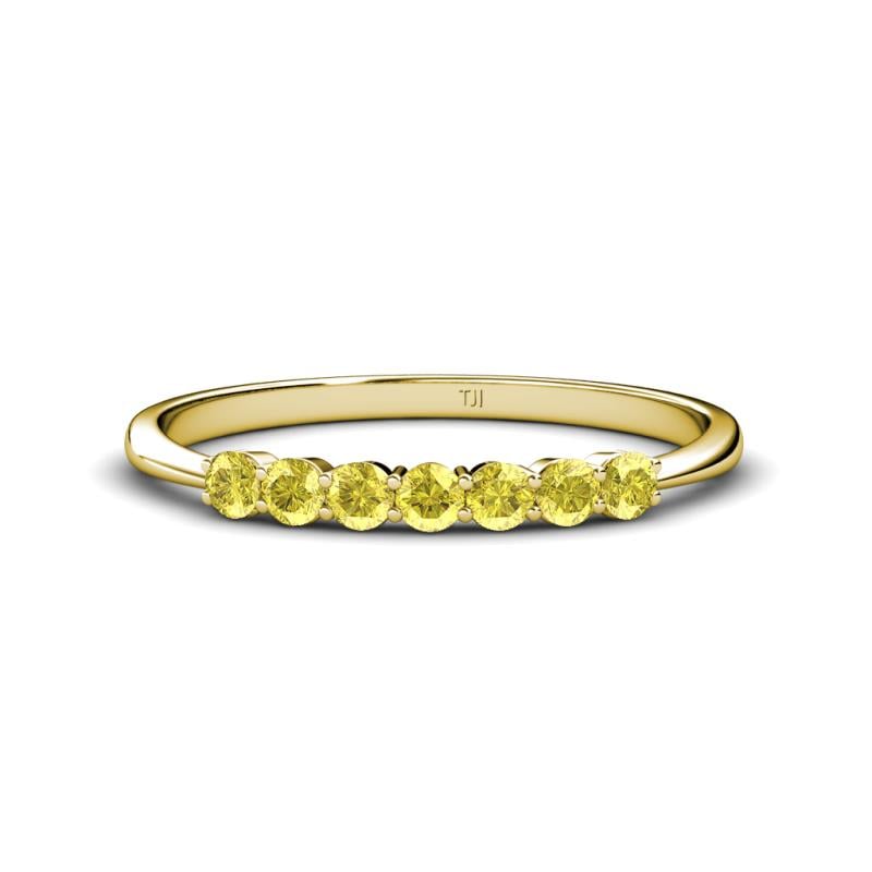 Reina 2.60 mm Yellow Sapphire 7 Stone Wedding Band 