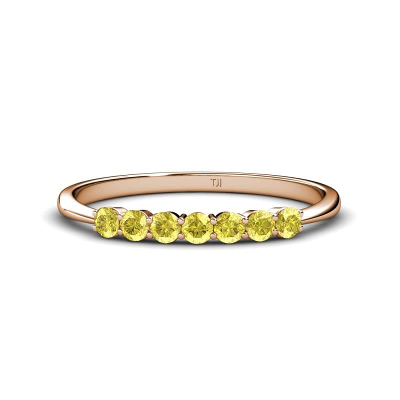 Reina 2.60 mm Yellow Sapphire 7 Stone Wedding Band 