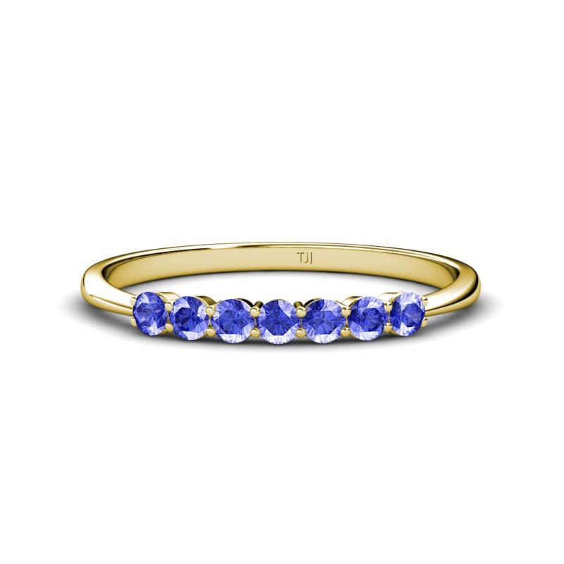 Reina 2.60 mm Tanzanite 7 Stone Wedding Band 