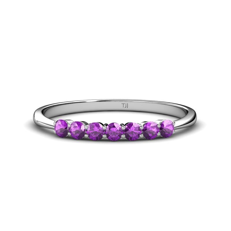 Reina 2.60 mm Amethyst 7 Stone Wedding Band 