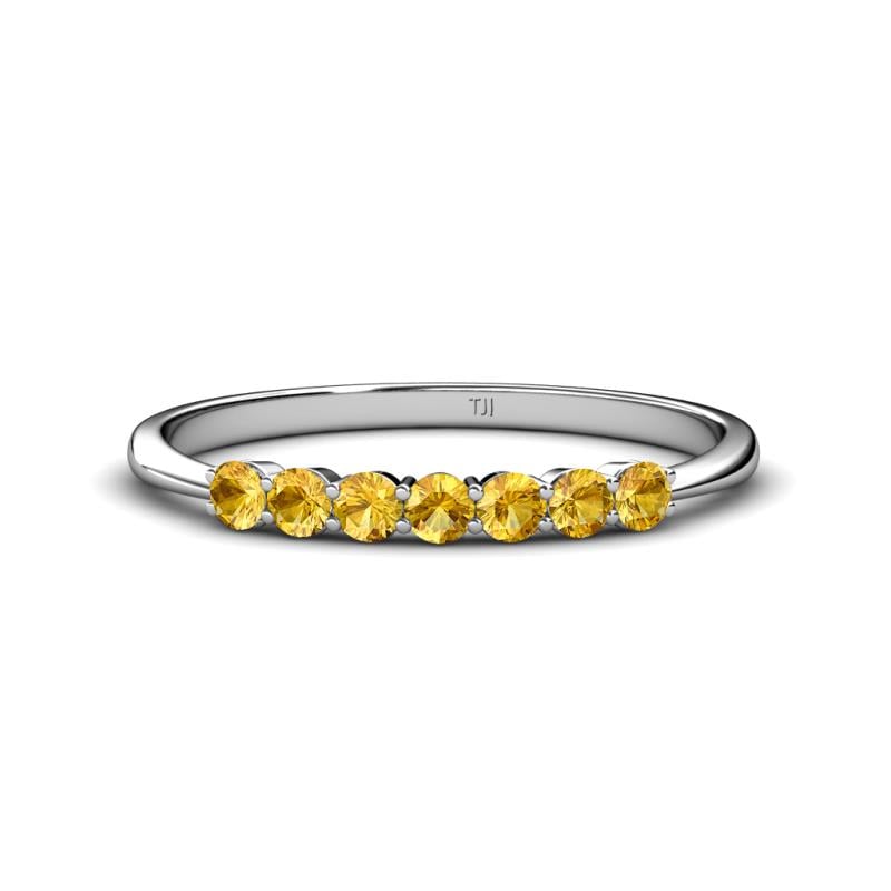 Reina 2.60 mm Citrine 7 Stone Wedding Band 
