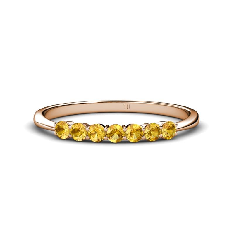 Reina 2.60 mm Citrine 7 Stone Wedding Band 
