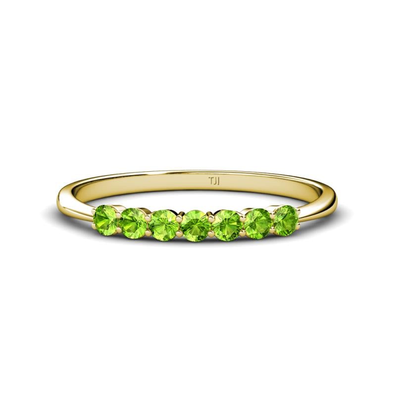 Reina 2.60 mm Peridot 7 Stone Wedding Band 