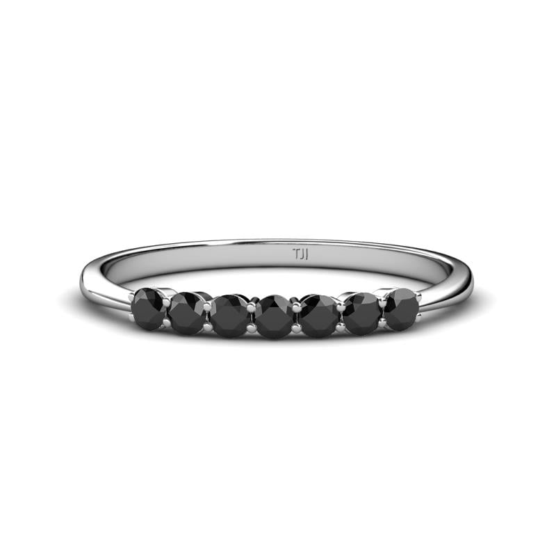 Reina 2.60 mm Black Diamond 7 Stone Wedding Band 