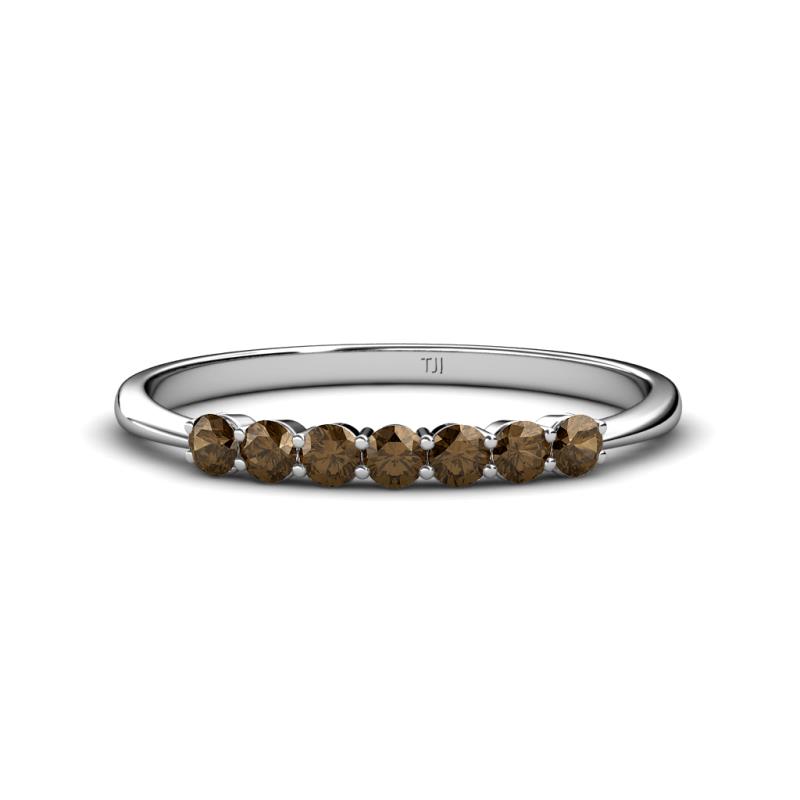 Reina 2.60 mm Smoky Quartz 7 Stone Wedding Band 