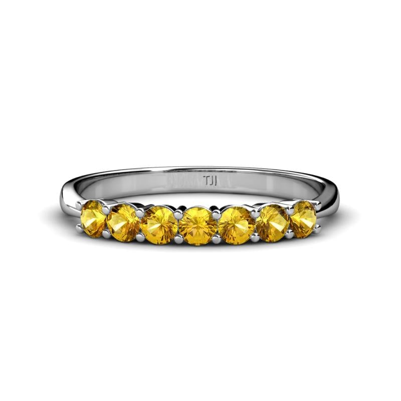 Reina 3.00 mm Citrine 7 Stone Wedding Band 