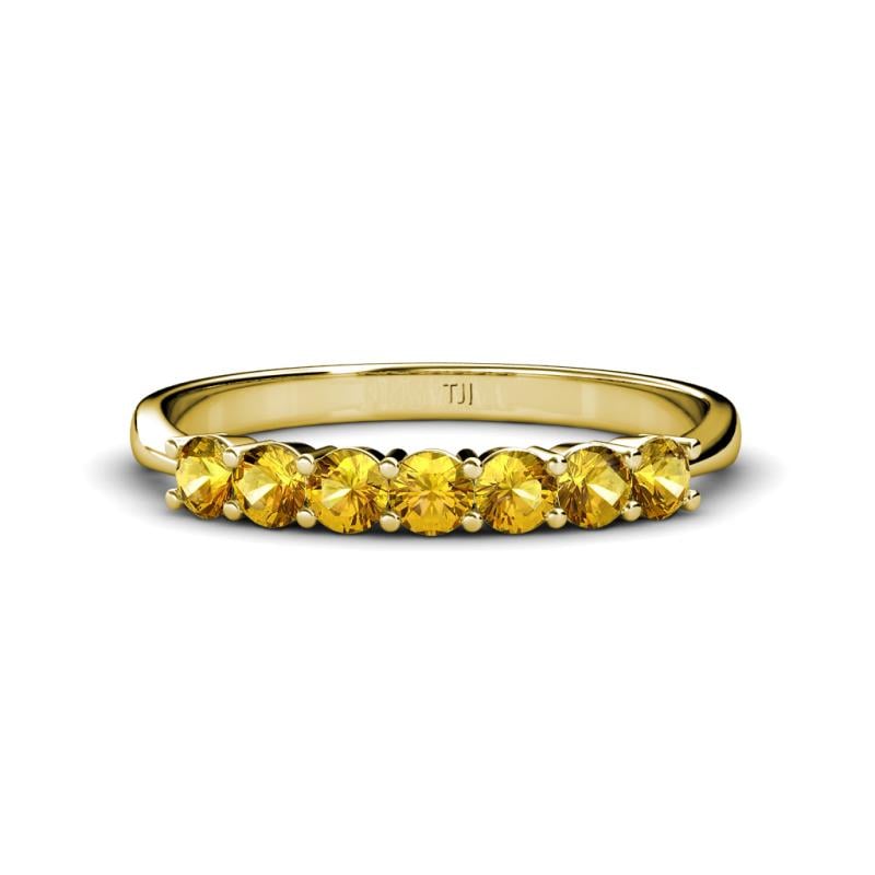 Reina 3.00 mm Citrine 7 Stone Wedding Band 