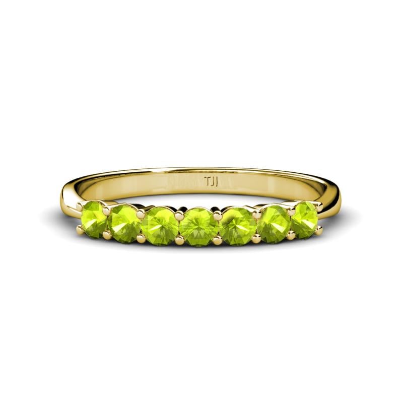 Reina 3.00 mm Peridot 7 Stone Wedding Band 