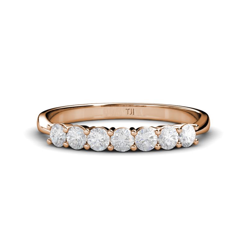 Reina 3.00 mm White Sapphire 7 Stone Wedding Band 