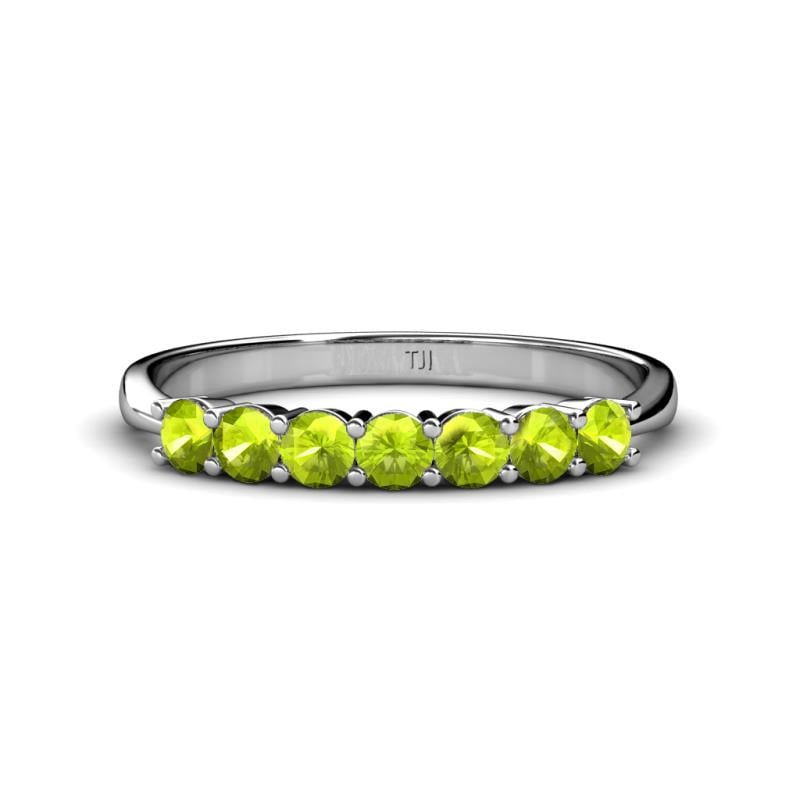 Reina 3.00 mm Peridot 7 Stone Wedding Band 