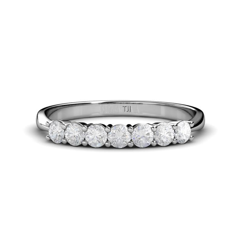 Reina 3.00 mm White Sapphire 7 Stone Wedding Band 