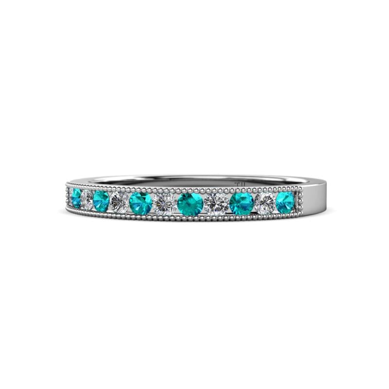 Ronia London Blue Topaz and Diamond 12 Stone Wedding Band 