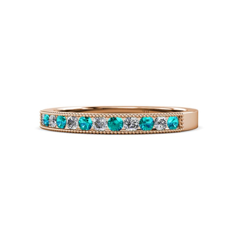 Ronia London Blue Topaz and Diamond 12 Stone Wedding Band 