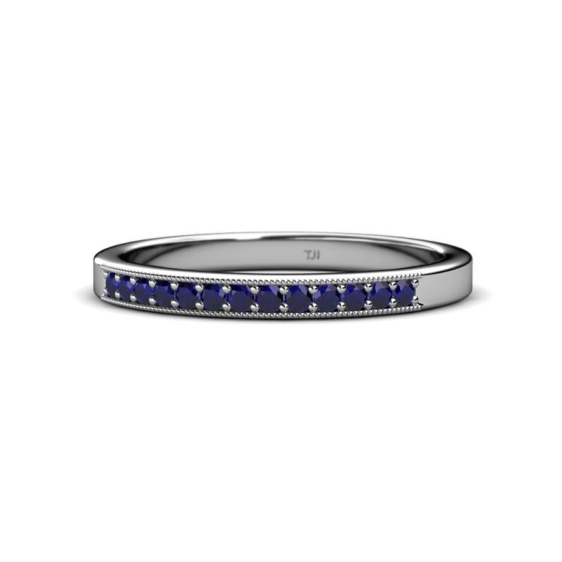 Janice 1.70 mm Blue Sapphire 13 Stone Wedding Band 