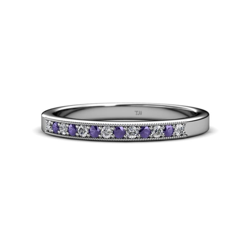 Janice Iolite and Diamond Wedding Band 