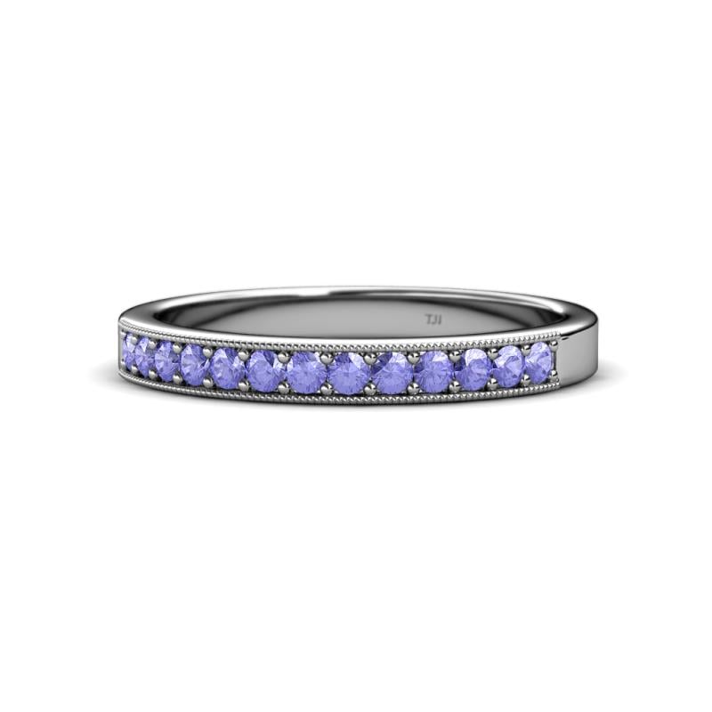 Janice 2.00 mm Round Tanzanite 13 Stone Wedding Band 