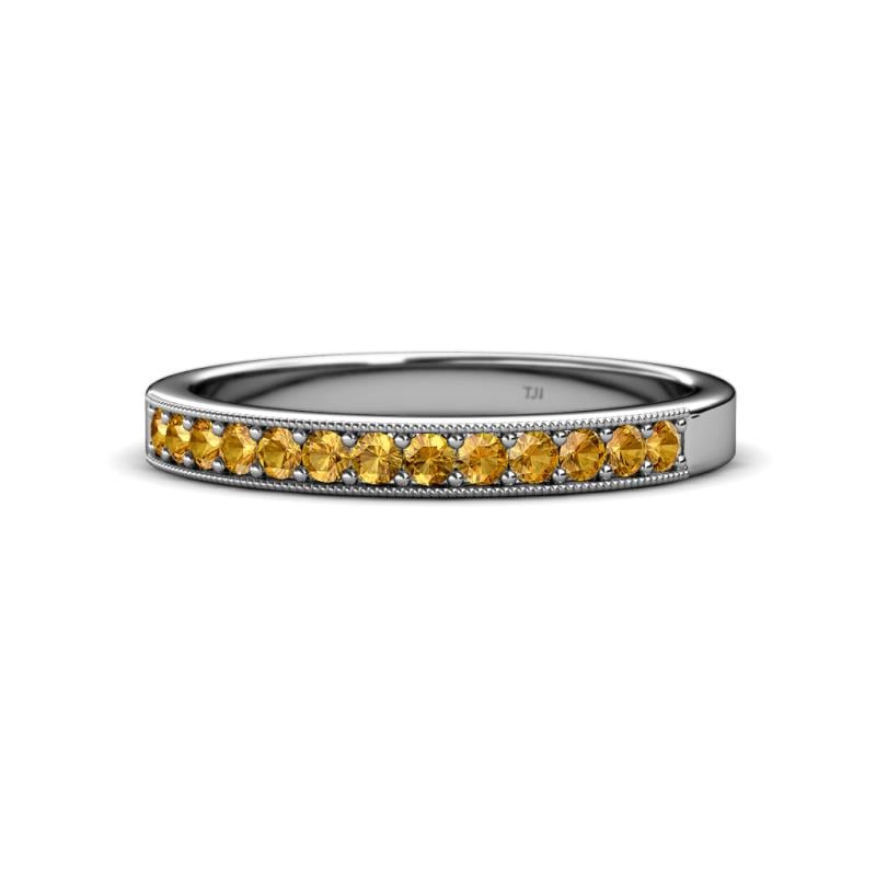 Janice 2.00 mm Round Citrine 13 Stone Wedding Band 