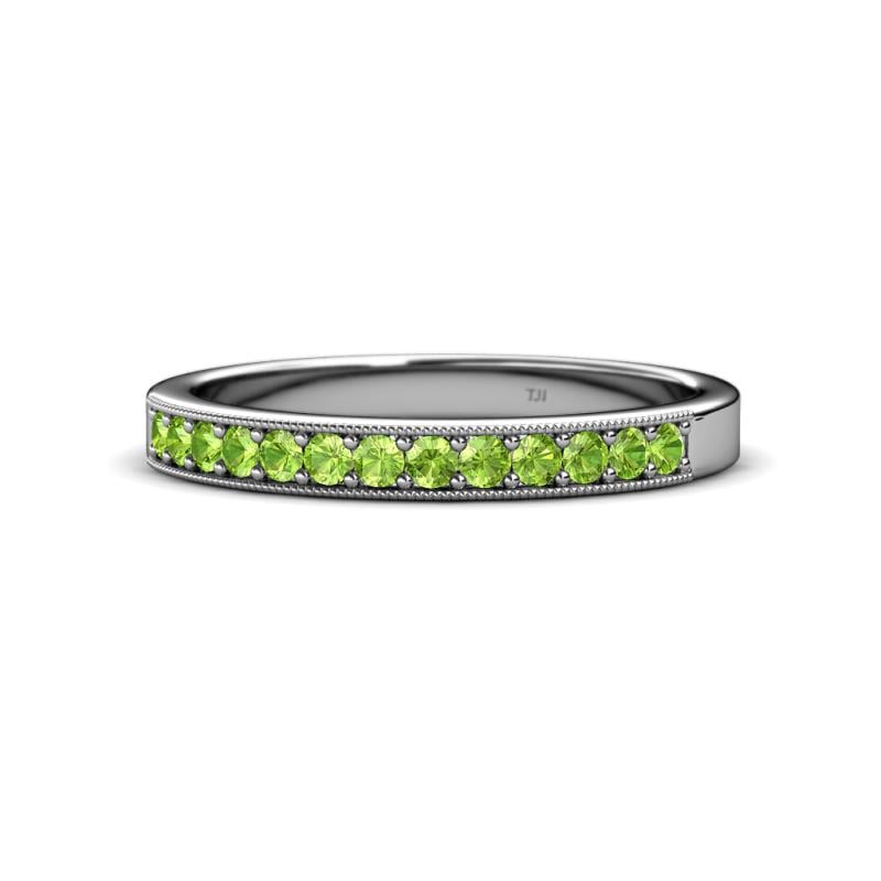 Janice 2.00 mm Round Peridot 13 Stone Wedding Band 