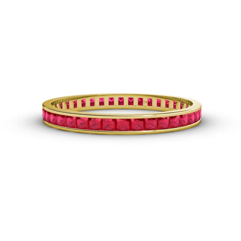 Rebica 2.00 mm Princess Cut Ruby Eternity Band 