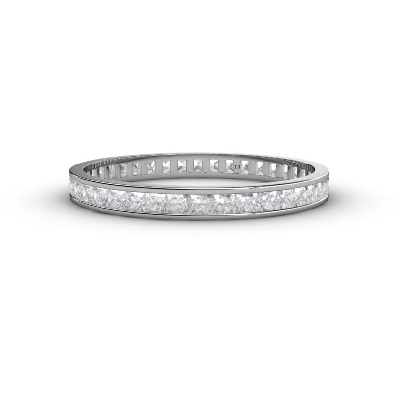 Rebica 2.00 mm Princess Cut White Sapphire Eternity Band 