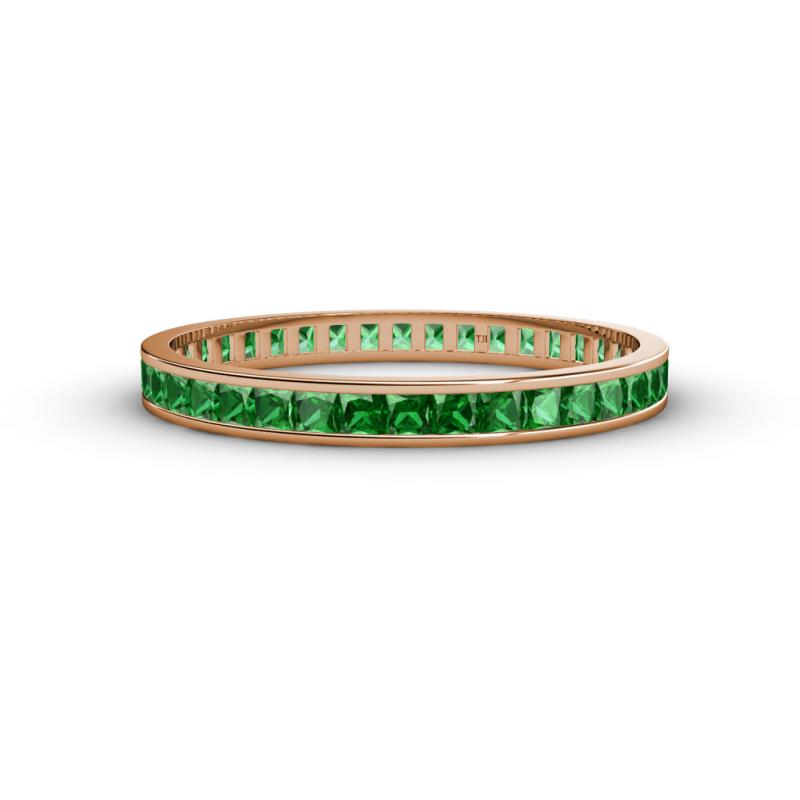 Rebica 2.00 mm Princess Cut Green Garnet Eternity Band 