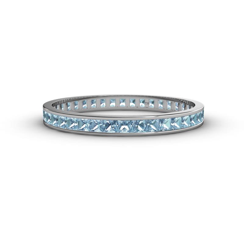 Rebica 2.00 mm Princess Cut Aquamarine Eternity Band 