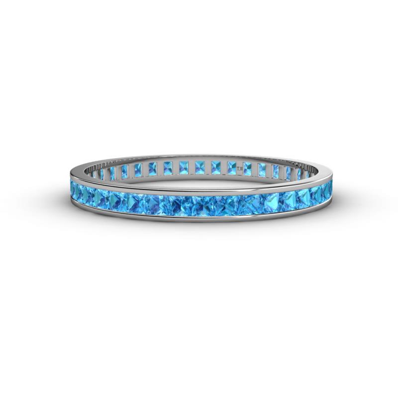 Rebica 2.00 mm Princess Cut Blue Topaz Eternity Band 