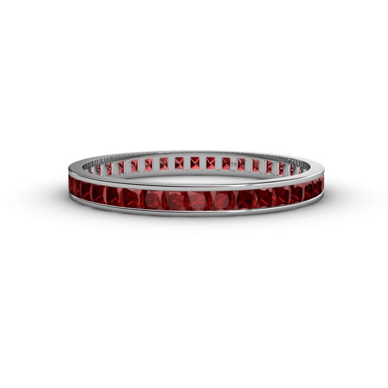Rebica 2.00 mm Princess Cut Red Garnet Eternity Band 