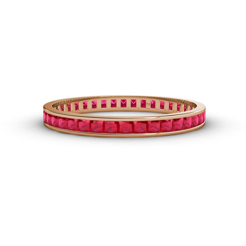 Rebica 2.00 mm Princess Cut Ruby Eternity Band 