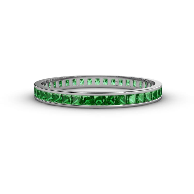 Rebica 2.00 mm Princess Cut Green Garnet Eternity Band 