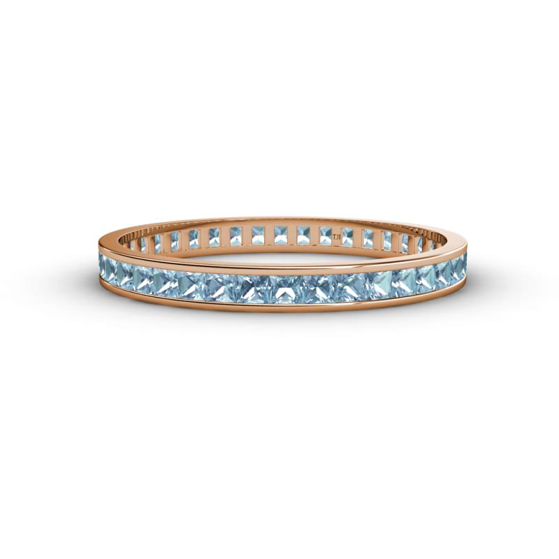 Rebica 2.00 mm Princess Cut Aquamarine Eternity Band 