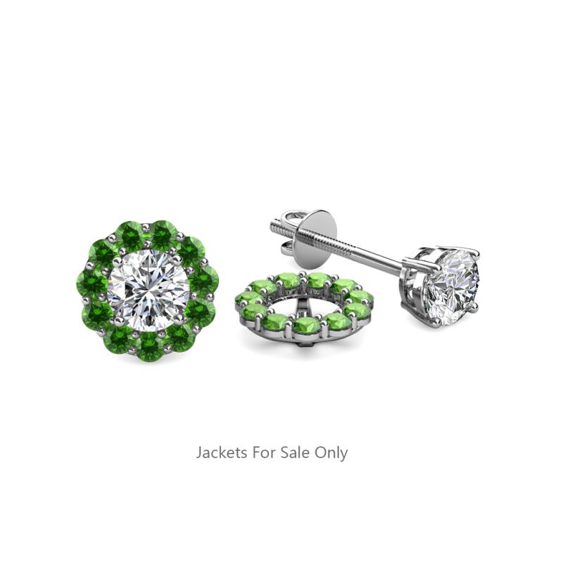 Serena 0.66 ctw (2.00 mm) Round Green Garnet Jackets Earrings 