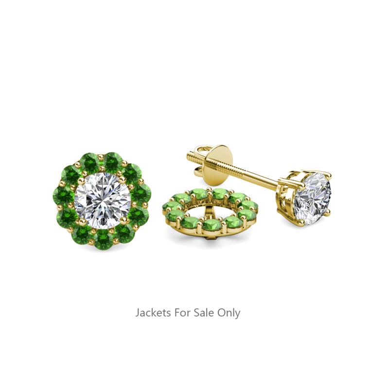 Serena 0.66 ctw (2.00 mm) Round Green Garnet Jackets Earrings 