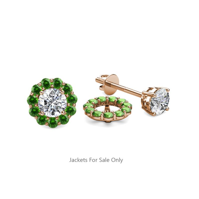 Serena 0.66 ctw (2.00 mm) Round Green Garnet Jackets Earrings 