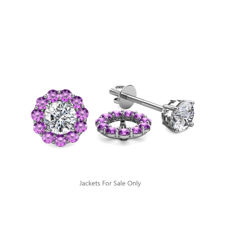Serena 0.40 ctw (2.00 mm) Round Amethyst Jackets Earrings 
