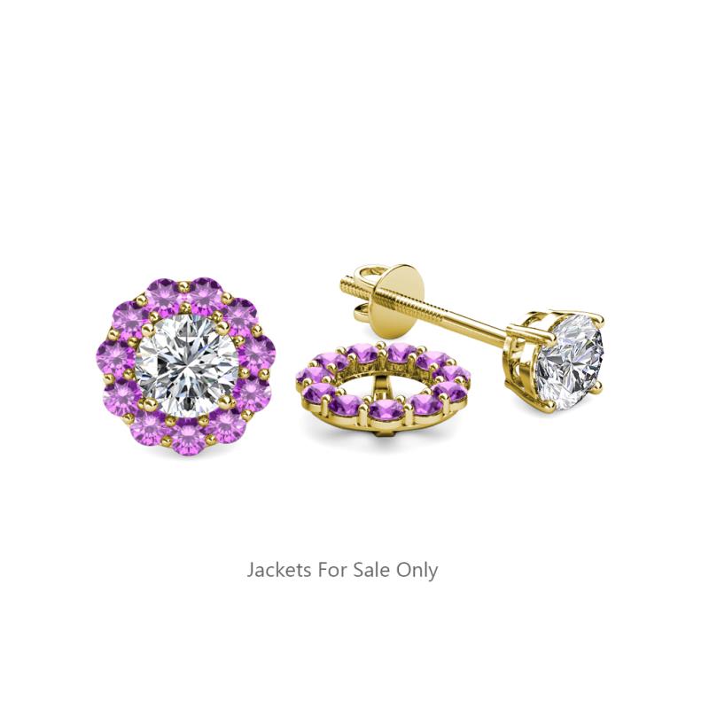 Serena 0.40 ctw (2.00 mm) Round Amethyst Jackets Earrings 