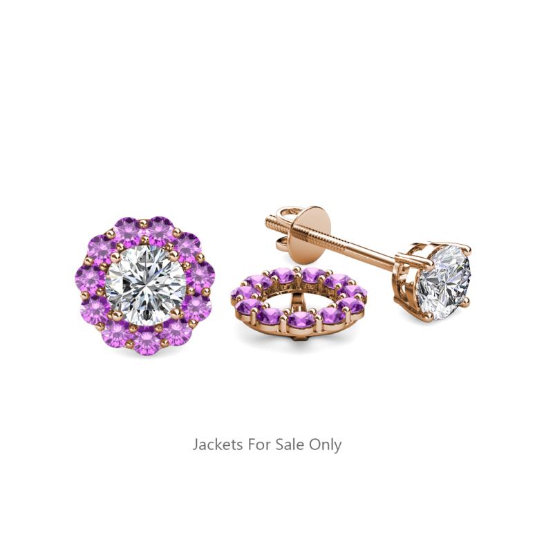 Serena 0.40 ctw (2.00 mm) Round Amethyst Jackets Earrings 