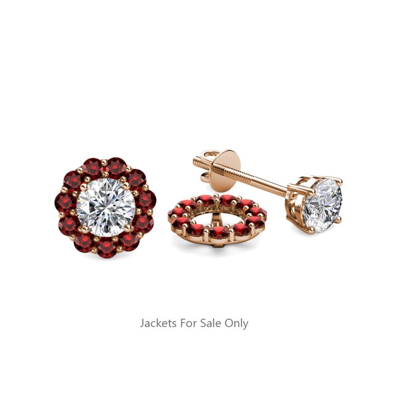 Serena 0.66 ctw (2.00 mm) Round Red Garnet Jackets Earrings 