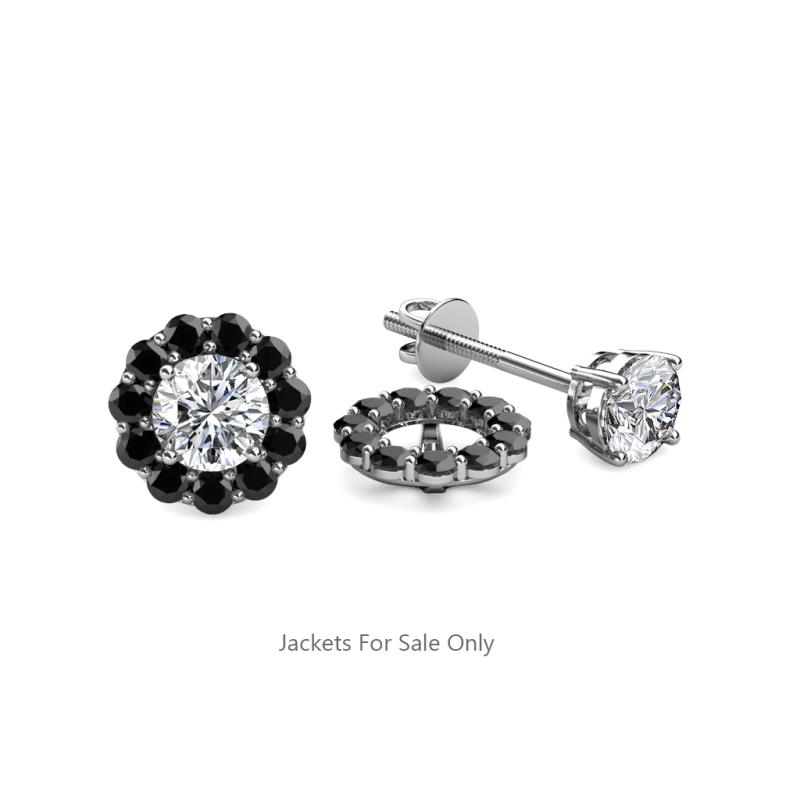Serena 0.57 ctw (2.00 mm) Round Black Diamond Jackets Earrings 