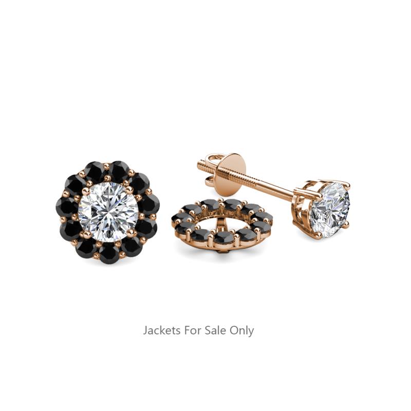 Serena 0.57 ctw (2.00 mm) Round Black Diamond Jackets Earrings 