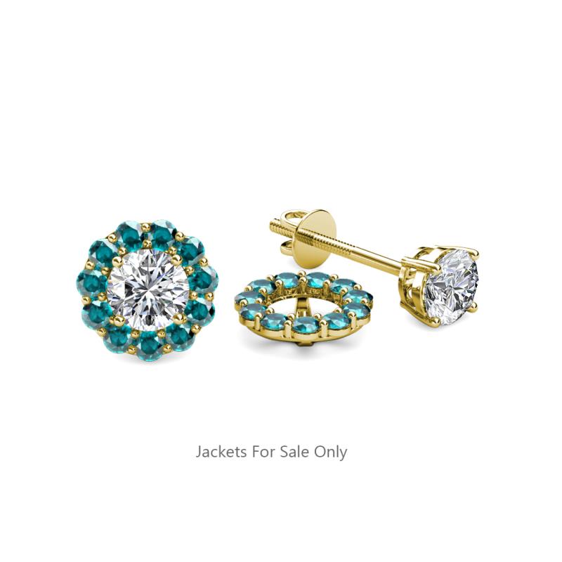 Serena 0.45 ctw (2.00 mm) Round London Blue Topaz Jackets Earrings 