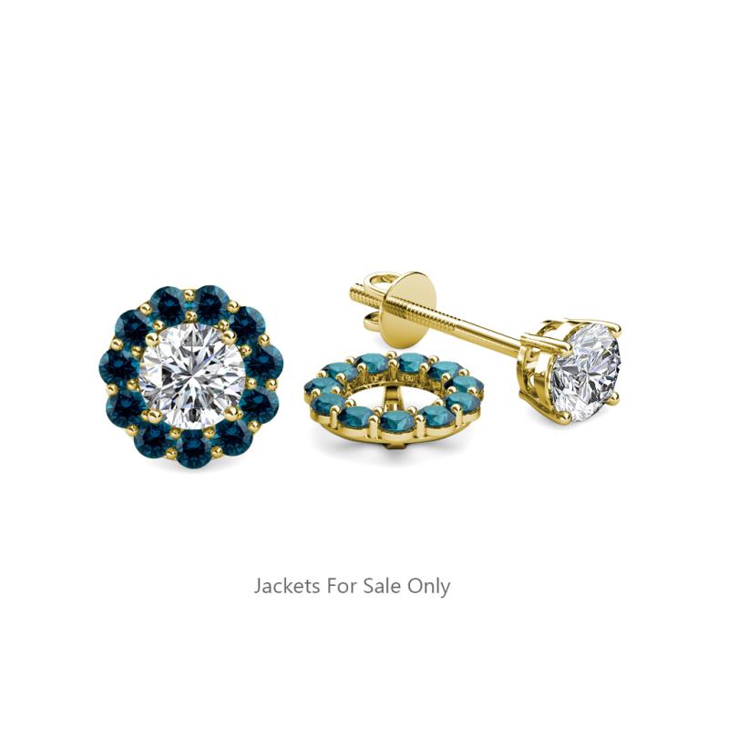Serena 0.54 ctw (2.00 mm) Round Blue Diamond Jackets Earrings 